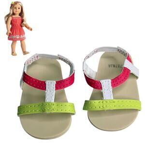 American Girl Doll Shoes Sunny Day Outfit Sandals Accessory Orange Green Strappy